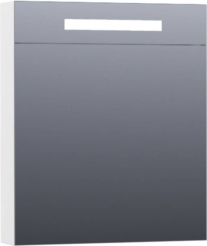 Brauer Promise Deluxe spiegelkast 60x70x15cm met directe verlichting 1 linksdraaiende dubbelzijdige spiegeldeur hoogglans wit SK-PRD60LHW - Foto 2