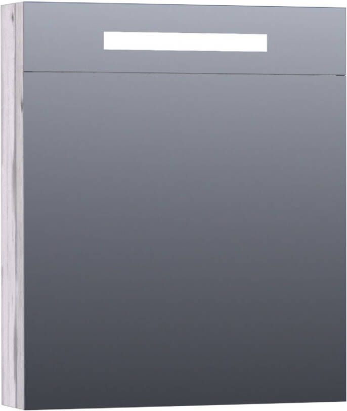 Saniclass Double Face spiegelkast 60x70x15cm verlichting geintegreerd met 1 rechtsdraaiende spiegeldeur MFC Birch SK-DF60RBR