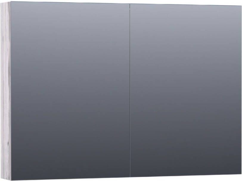 BRAUER Dual Spiegelkast 100x70x15cm 2 links- rechtsdraaiende spiegeldeur MFC Birch SK-DU100BR