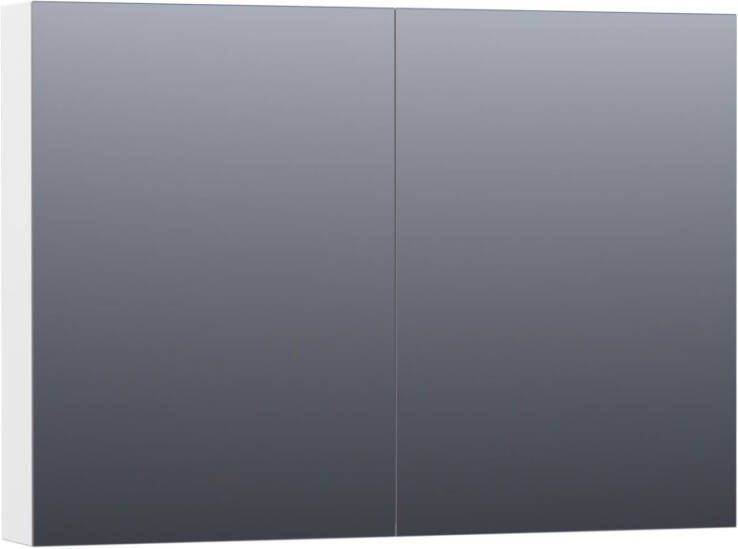 BRAUER Dual Spiegelkast 100x70x15cm 2 links- rechtsdraaiende spiegeldeur MDF mat wit 7769 - Foto 2