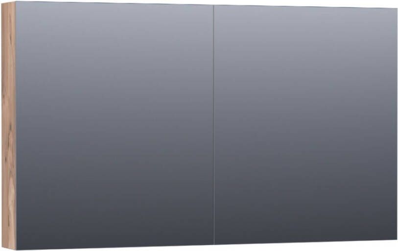 Brauer Dual Spiegelkast 120x70x15cm 2 links- rechtsdraaiende spiegeldeur MFC Almond SK-DU120AL