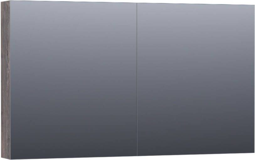 BRAUER Dual Spiegelkast 120x70x15cm 2 links- rechtsdraaiende spiegeldeur MFC grey Canyon SK-DU120GC