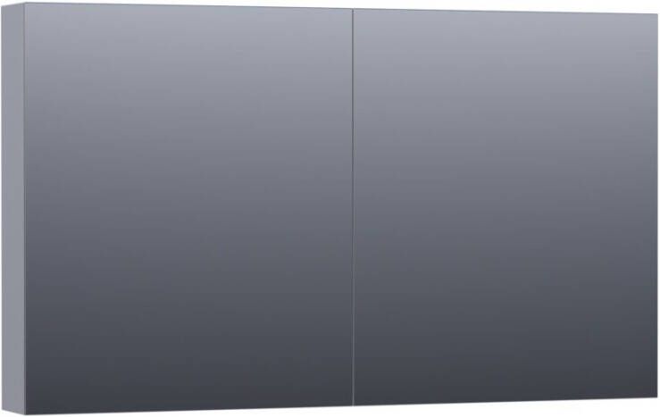 BRAUER Dual Spiegelkast 120x70x15cm 2 links- rechtsdraaiende spiegeldeur MDF mat grijs 7178