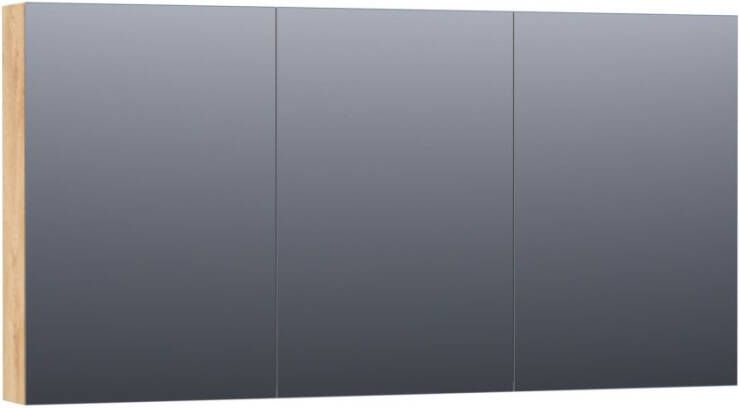 BRAUER Dual Spiegelkast 140x70x15cm verlichting geintegreerd 3 links- rechtsdraaiende spiegeldeur MFC nomad 7197