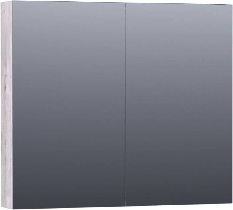 BRAUER Dual Spiegelkast 80x70x15cm 2 links- rechtsdraaiende spiegeldeur MFC Birch SK-DU80BR