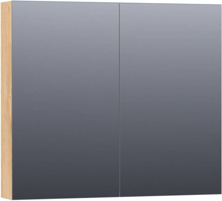 BRAUER Dual Spiegelkast 80x70x15cm 2 links- rechtsdraaiende spiegeldeur MFC nomad 7194