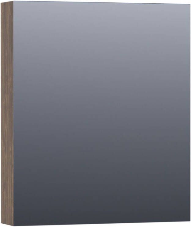 IChoice Dual spiegelkast 60x70cm indirecte LED verlichting binnen onder burned bark rechtsdraaiend