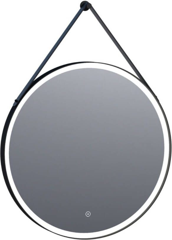 Tapo Edge ronde spiegel met riem 70 mat zwart