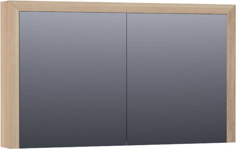 BRAUER Massief eiken Spiegelkast 120x70x15cm 2 links rechtsdraaiende spiegeldeuren Hout Smoked oak 70511SOG
