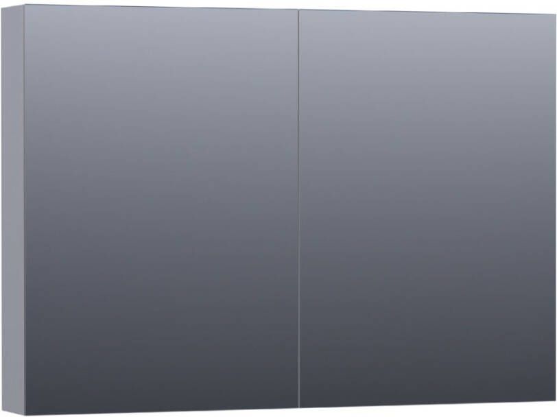 BRAUER Plain Spiegelkast 100x70x15cm 2 links rechtsdraaiende spiegeldeuren MDF mat grijs SK-PL100MG