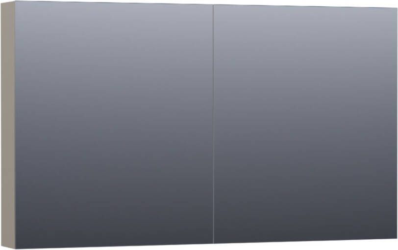 BRAUER Plain Spiegelkast 120x70x15cm 2 links rechtsdraaiende spiegeldeuren MDF mat taupe SK-PL120MT