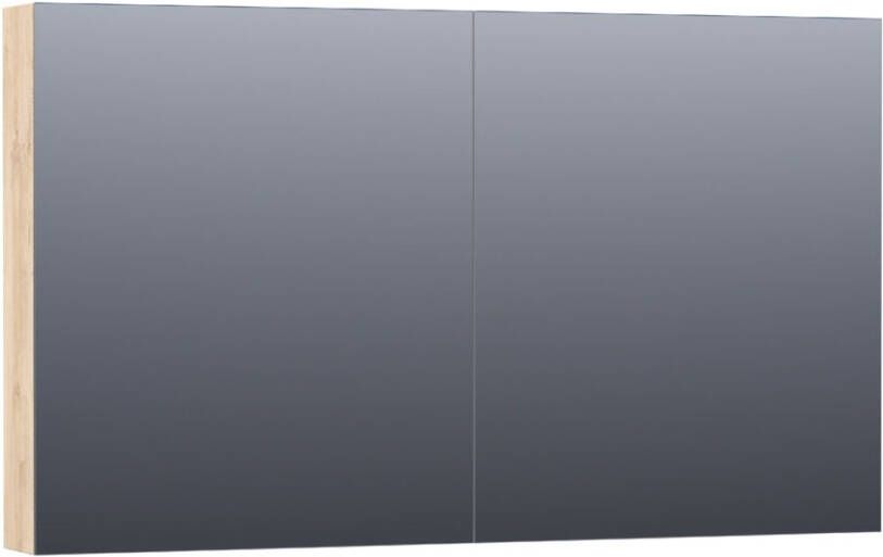 BRAUER Plain Spiegelkast 120x70x15cm 2 links rechtsdraaiende spiegeldeuren MFC sahara SK-PL120SH - Foto 1