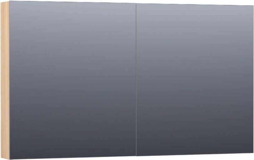 BRAUER Plain Spiegelkast 120x70x15cm 2 links rechtsdraaiende spiegeldeuren hout Smoked oak SK-PL120SO