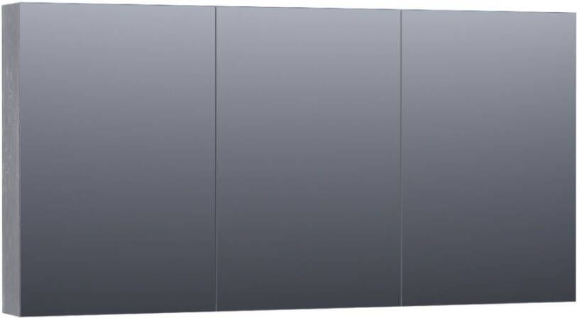 Saniclass Plain spiegelkast 140x70x15cm met 3 links- en rechtsdraaiende spiegeldeuren Hout Purple oak SK-PL140PO