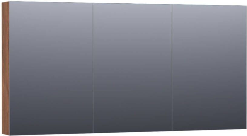 BRAUER Plain Spiegelkast 140x70x15cm 3 links- en rechtsdraaiende spiegeldeuren MFC viking shield SK-PL140VS