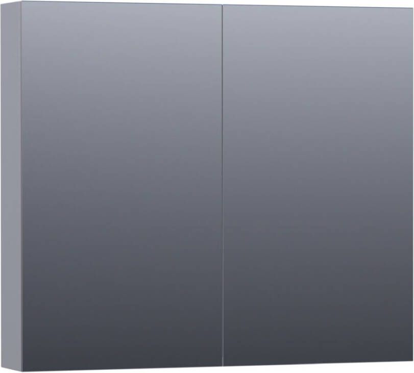 BRAUER Plain Spiegelkast 80x70x15cm 2 links rechtsdraaiende spiegeldeuren MDF mat grijs SK-PL80MG