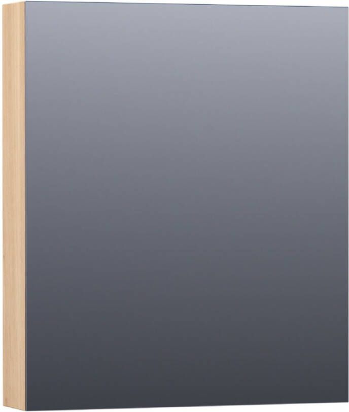 Saniclass Plain spiegelkast 60x70x15cm met 1 rechtsdraaiende spiegeldeur Hout Smoked oak SK-PL60RSO