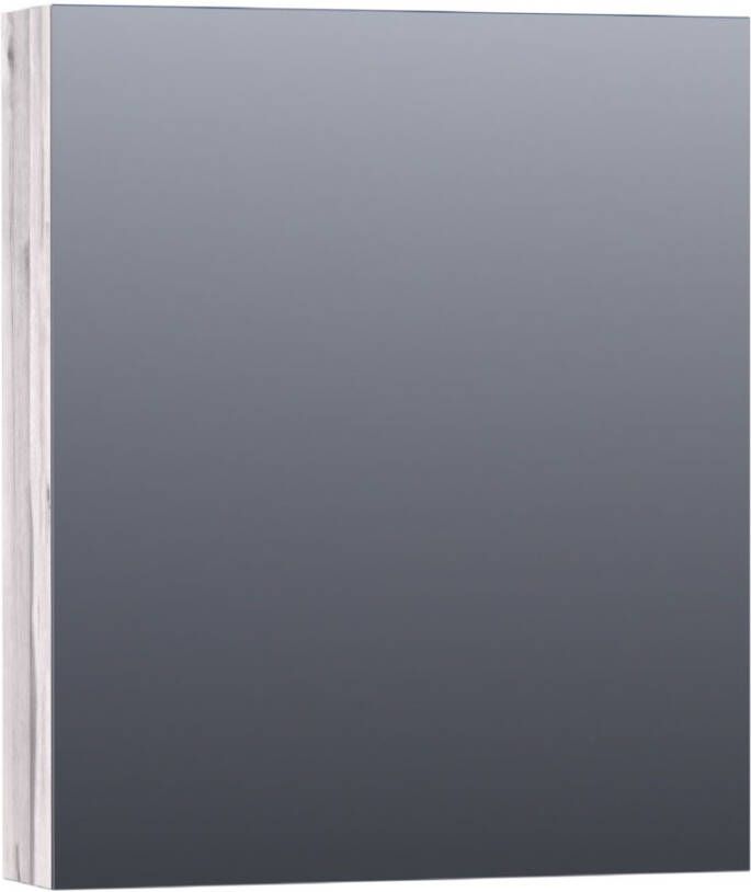 Saniclass Plain spiegelkast 60x70x15cm met 1 rechtsdraaiende spiegeldeur MFC Birch SK-PL60RBR