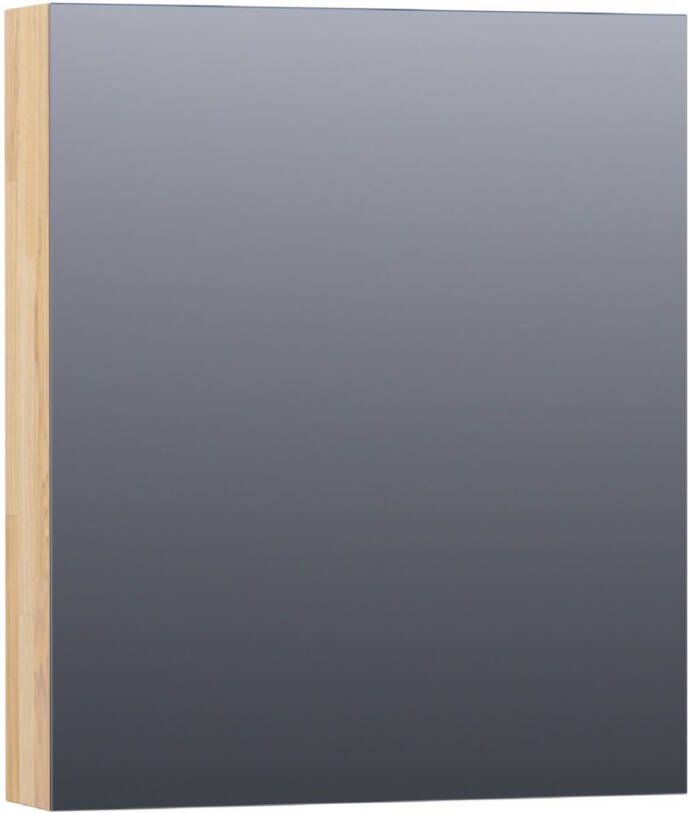 Saniclass Plain spiegelkast 60x70x15cm met 1 linksdraaiende spiegeldeur Hout Grey oak SK-PL60LGO