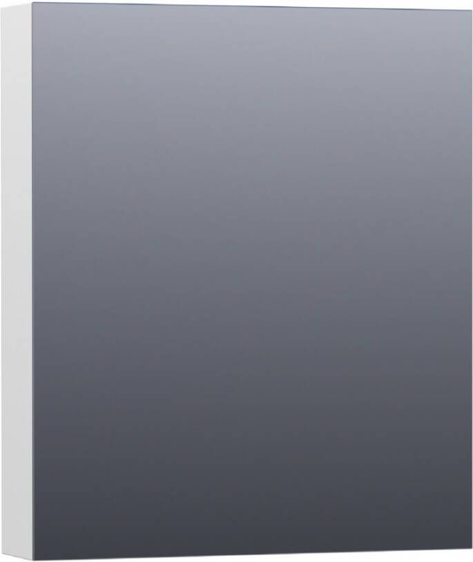 BRAUER Plain Spiegelkast 60x70x15cm 1 rechtsdraaiende spiegeldeur MDF hoogglans wit SK-PL60RHW