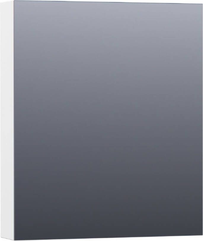 Saniclass Plain spiegelkast 60x70x15cm met 1 linksdraaiende spiegeldeur MDF mat Wit SK-PL60LMW