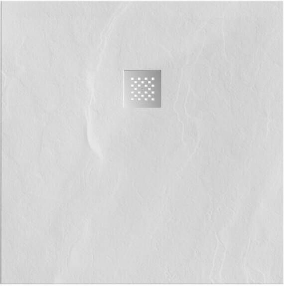 Brauer Asteroid Douchebak 100x100 incl. antislip en antibacterieel mineraalmarmer mat wit DB-AS100100MW