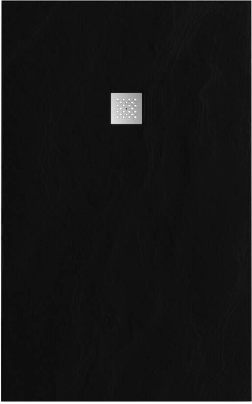 Brauer Asteroid Douchebak 100x160 incl. antislip en antibacterieel mineraalmarmer mat zwart DB-AS100160MZ - Foto 2