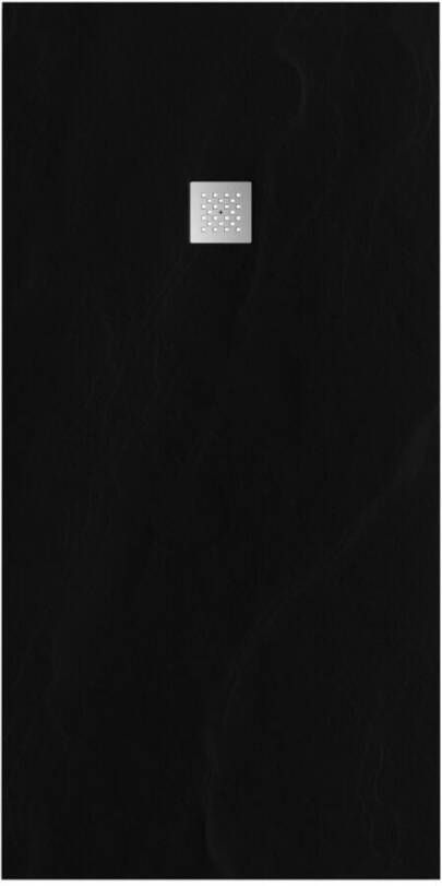 Brauer Asteroid Douchebak 90x180 incl. antislip en antibacterieel mineraalmarmer mat zwart DB-AS90180MZ - Foto 2