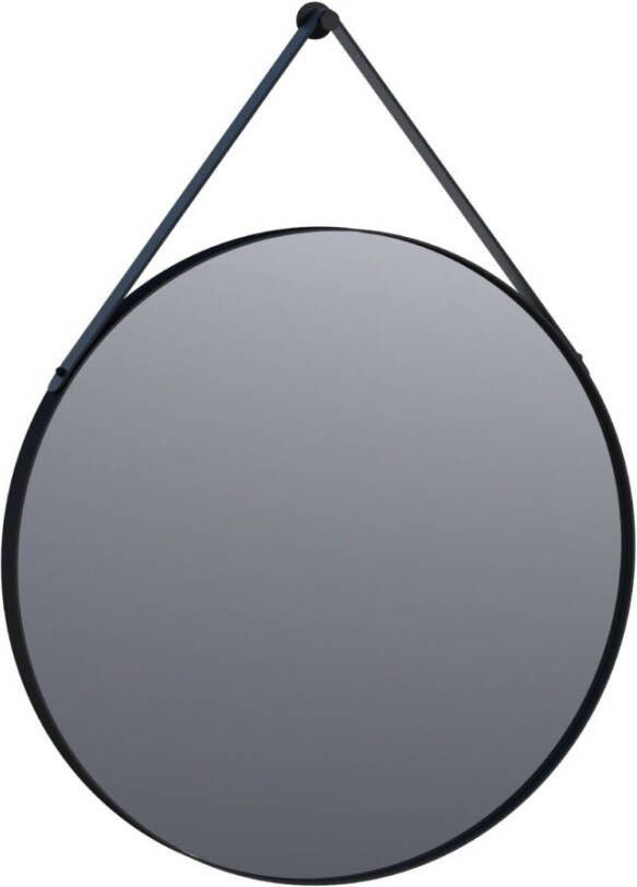 Topa Silhouette ronde spiegel met riem 70 mat zwart