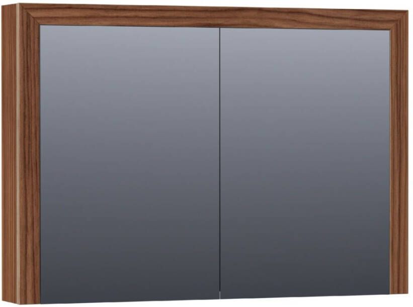 BRAUER Walnut wood Spiegelkast 100x70x15cm 2 links rechtsdraaiende Spiegeldeuren hout -natural walnut SK-WW100NWA