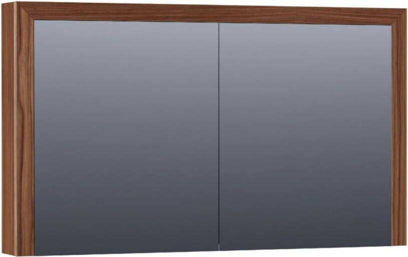 Saniclass Walnut Wood spiegelkast 120x70x15cm met 2 links- en rechtsdraaiende spiegeldeuren Hout Natural walnut SK-WW120NWA