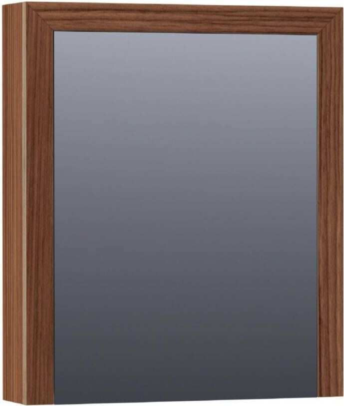 Saniclass Walnut Wood spiegelkast 60x70x15cm met 1 rechtsdraaiende spiegeldeuren Hout Natural walnut SK-WW60RNWA