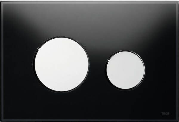 TECE loop toiletbedieningspaneel glas voor duospoeltechniek zwart glanzend chroom