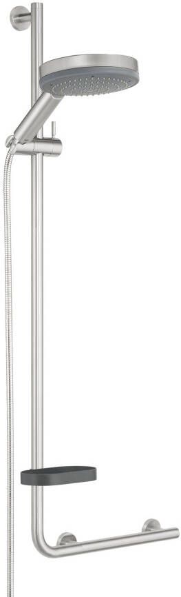 Tiger Boston Comfort & Safety Wandbeugel met douchestang RVS geborsteld Links 45.3x114x7.7cm 299720946 - Foto 2