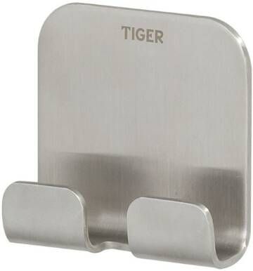 Tiger Colar dubbele handdoekhaak 5x5 cm geborsteld RVS