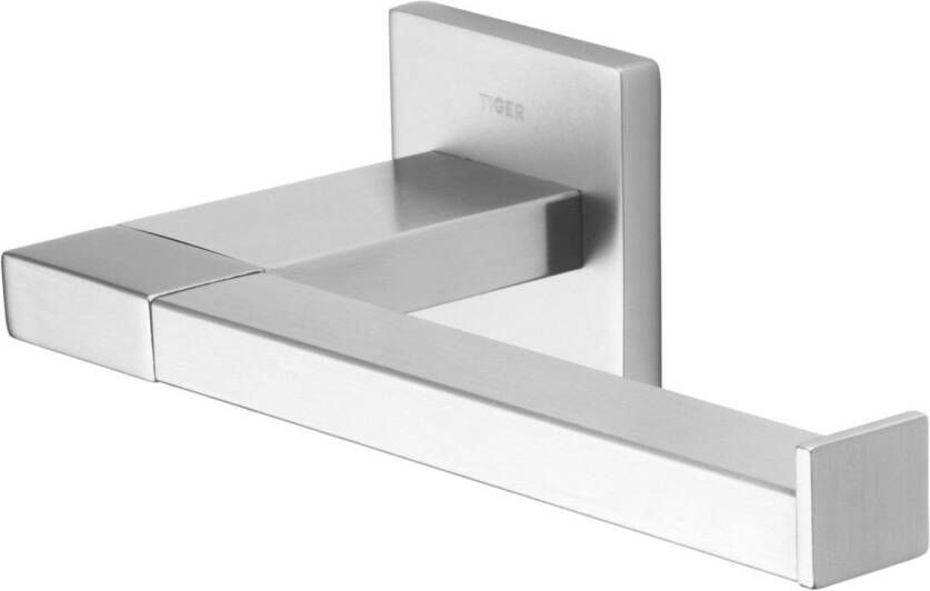 Tiger Items toiletrolhouder zonder klep 5x17x8 cm geborsteld RVS
