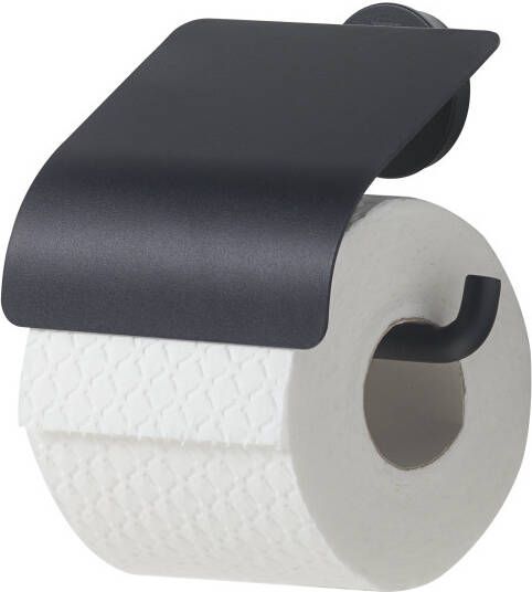 Tiger Urban Toiletrolhouder met klep Zwart 13.8x12.6x4.5cm 1316630746