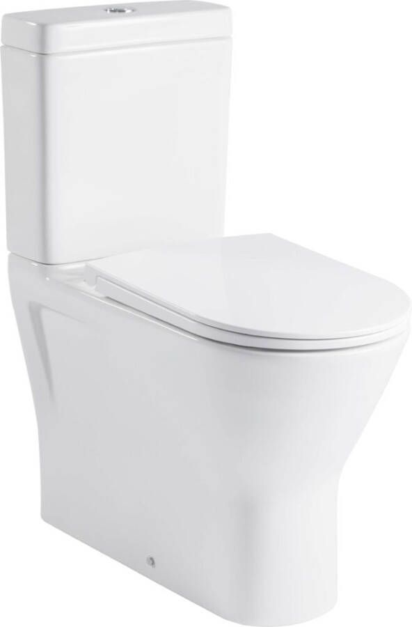 GO by Van Marcke XComfort PACK staand toilet verhoogd 45 cm zonder spoelrand muuraansluiting H PK 18 cm met dunne zitting softclose wit RST16AWHA+RST15AWHA+RESC0004 - Foto 1