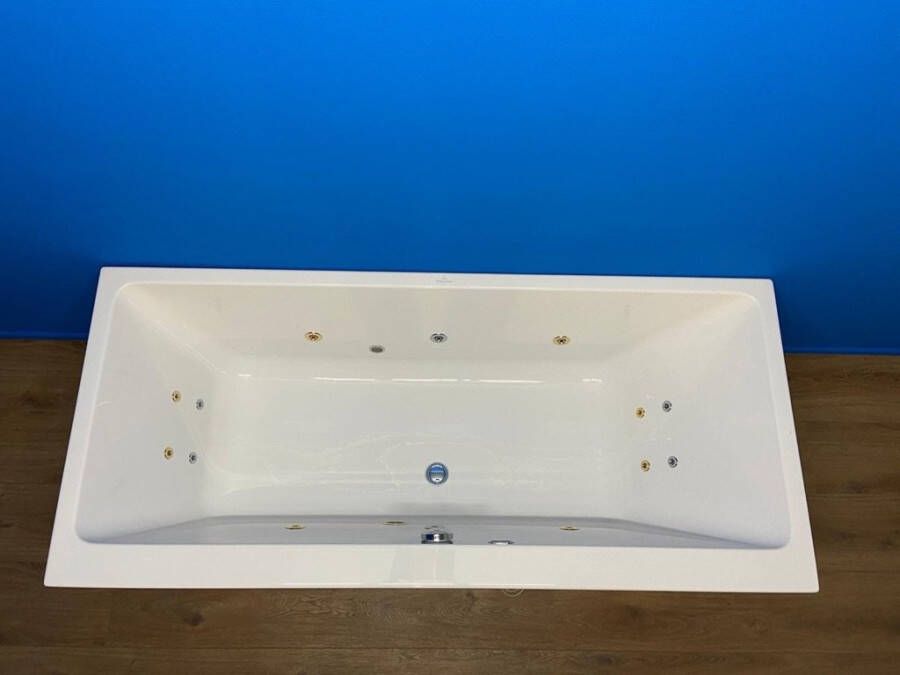 Villeroy & Boch Subway bubbelbad met Basic systeem 180x80 wit chroom goudkleur