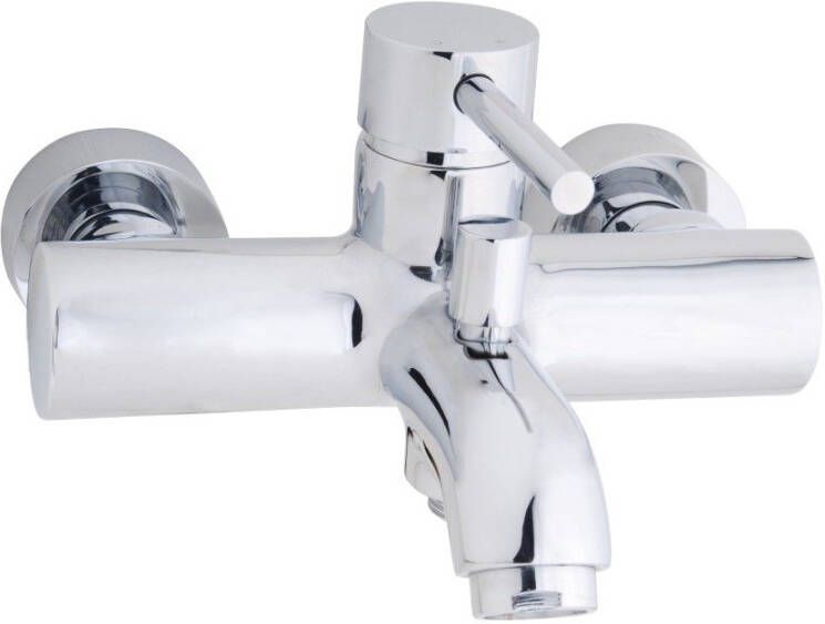 Wiesbaden Badkraan Cadans 15cm Hartafstand Mengkraan Opbouw Rond Chroom 1 Greeps met Onderuitloop - Foto 3