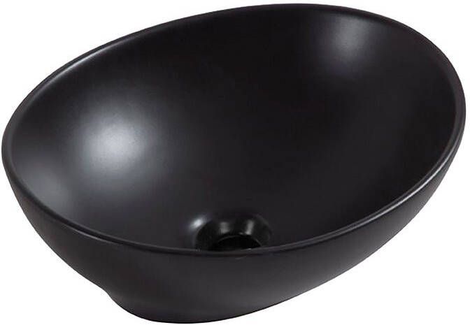 Wiesbaden Waskom Barco | 40x33x14.5 cm | Keramiek | Vrijstaand | Ovaal | Zwart mat - Foto 3