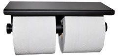Wiesbaden Toiletrolhouder Dubbel Met Plateau Legplankje Mat Zwart - Foto 4