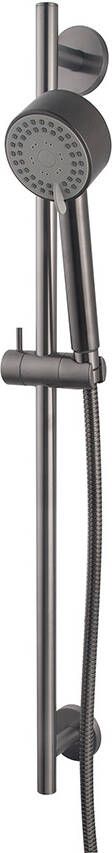 Wiesbaden Glijstangset Cadans Luxe Compleet Met Handdouche En Doucheslang Gunmetal - Foto 3