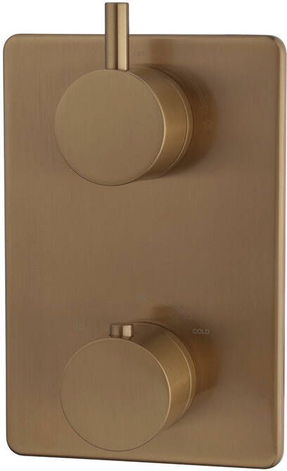 Wiesbaden Caral afbouwdeel 2-weg inbouwthermostaat 18 5 x 12 5 cm geborsteld brons koper