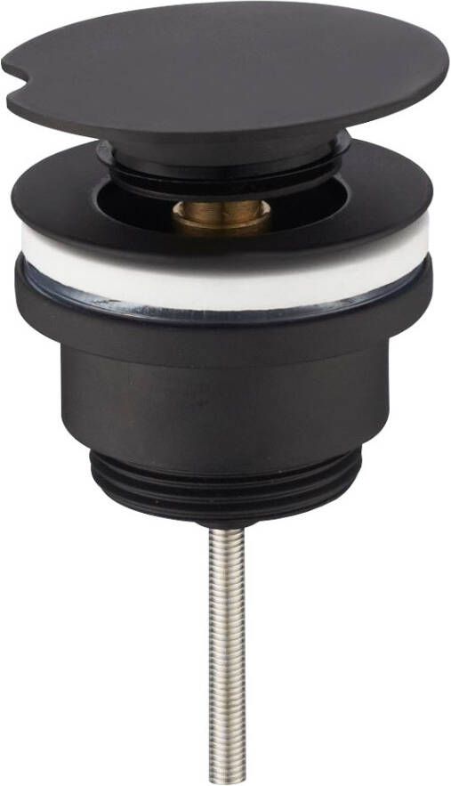 Wiesbaden Afvoerplug Caral | 5 4" | Draai waste | Messing | Rond | Zwart mat - Foto 2