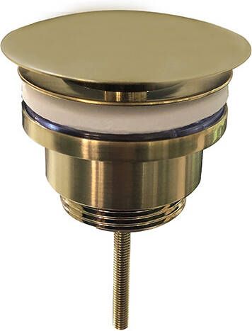 Wiesbaden Afvoerplug UniMatch Caral | 5 4" | Vaste waste (niet afsluitbaar) | Messing | Rond | Geborsteld messing PVD - Foto 3