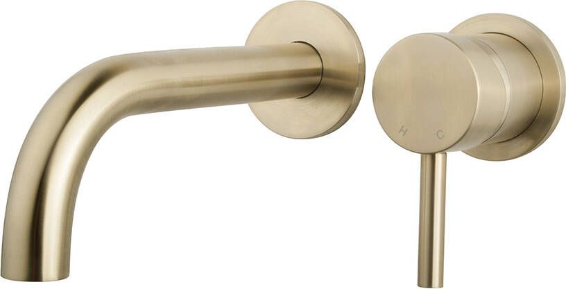 Wiesbaden Afbouwdeel Inbouw Wastafelkraan Caral Twenty Mengkraan Geborsteld Messing Goud (exclusief inbouwdeel) PVD Coating