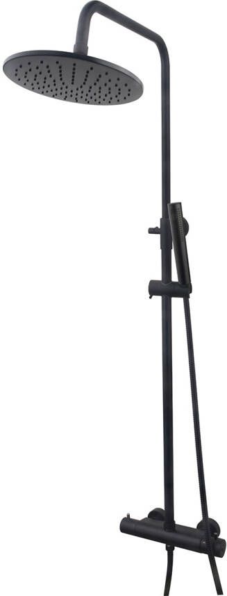 Wiesbaden Regendouche Opbouwset Caral Thermostatisch 25 cm Zwart Regendouche Opbouwset Caral Thermostatisch 20 cm Zwart - Foto 4