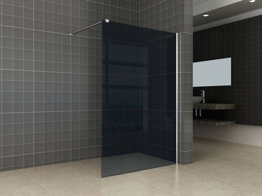 Wiesbaden Inloopdouche Miami 100x200cm Antikalk Rookglas Chroom Profiel 10mm Veiligheidsglas Easy Clean - Foto 6