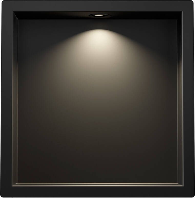 Wiesbaden Demis inbouwnis met LED 30 x 30 x 7 cm mat zwart